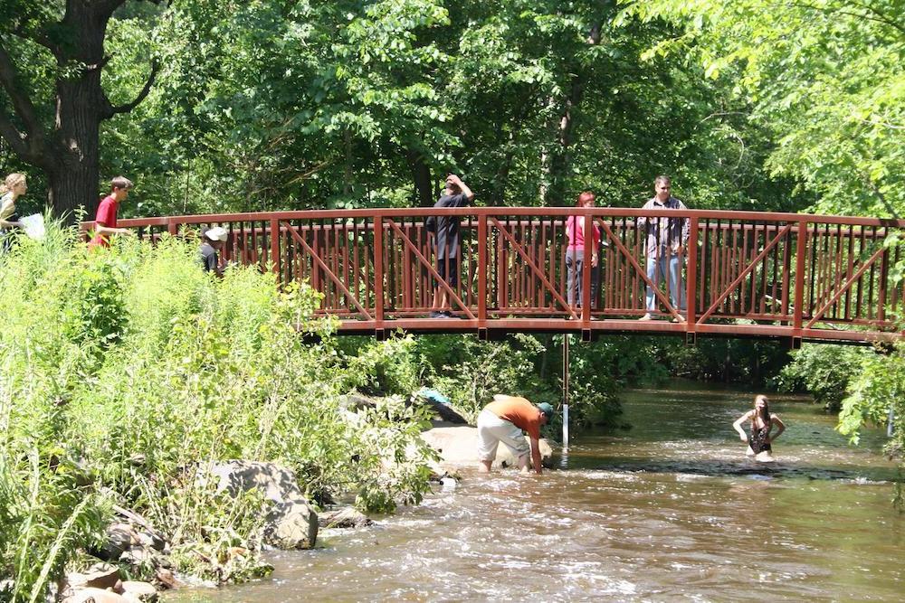 Environmental Science student collects macro invertebrates for study 